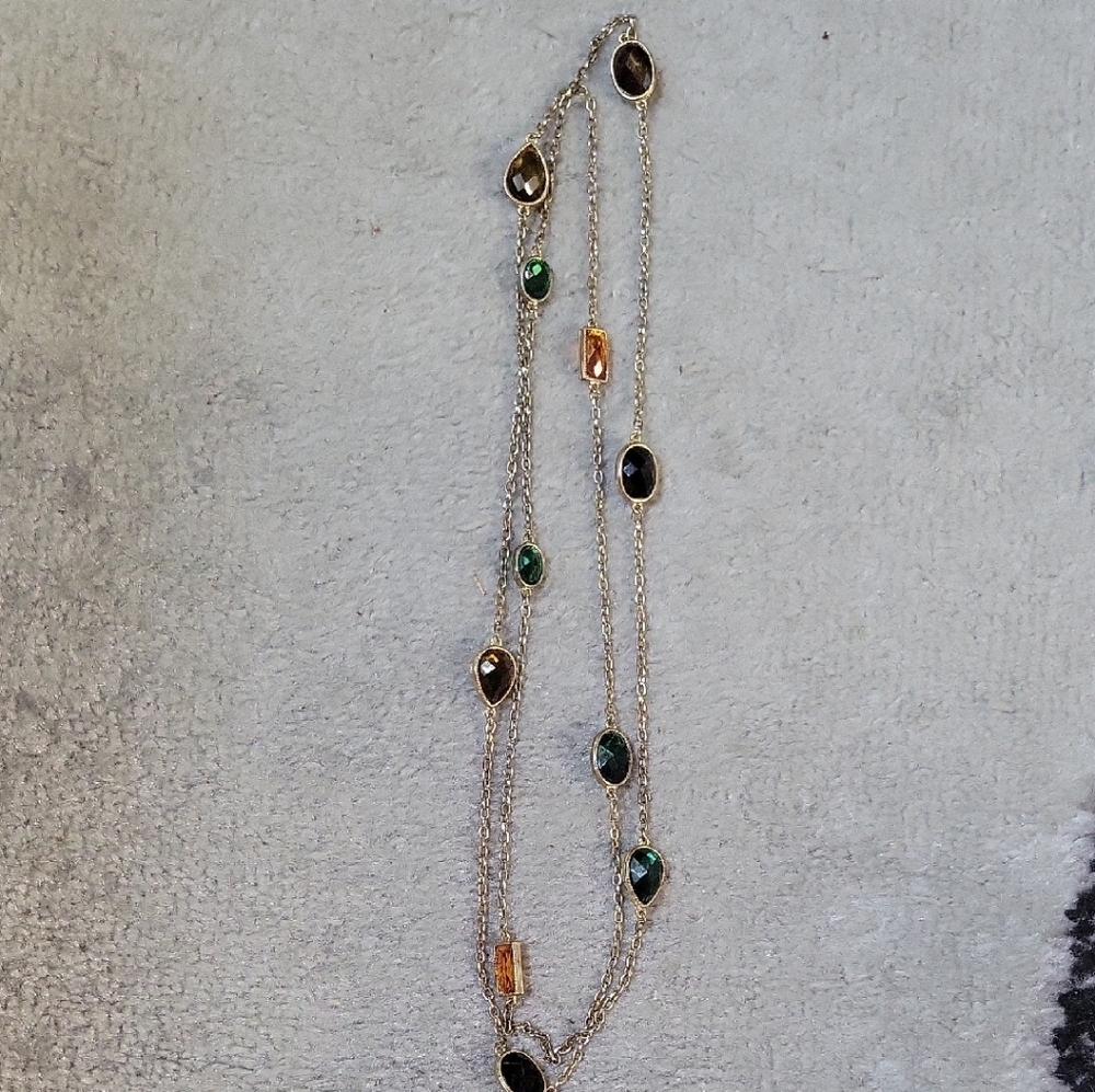 Source Unknown Black and Green Bohemian Necklace